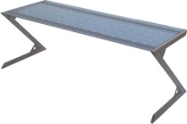 Tisch Stahl/Glas  Länge: 2000 mm  Tiefe: 800 mm  Sicherheitsglas